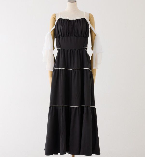  「【SMサイズ展開あり】サイドカットリボンロングキャミワンピース」|ワンピース|