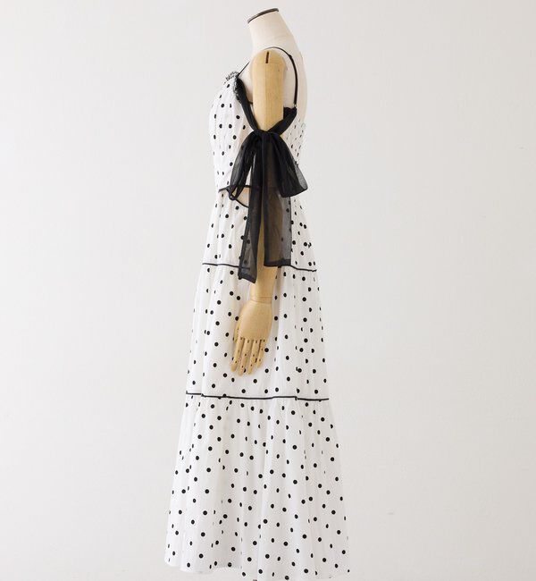  「【SMサイズ展開あり】サイドカットリボンロングキャミワンピース」|ワンピース|