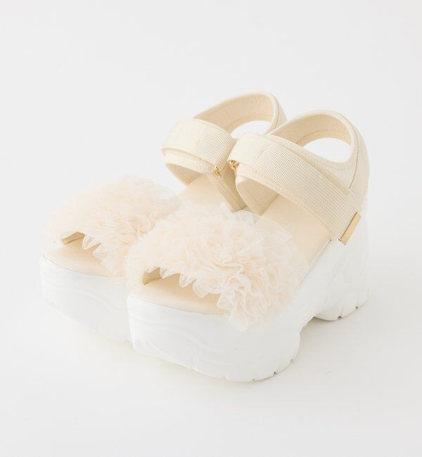  「チュールフリル厚底スポサン」|その他|アイボリー