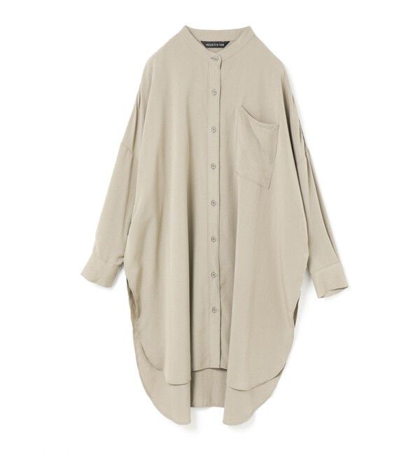 mizuiro ind「mizuiro ind  バンドカラーロングシャツ」|ワンピース|