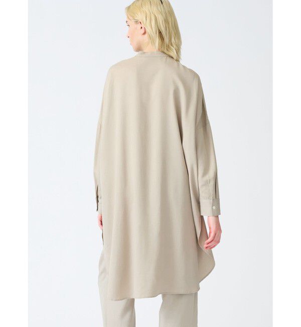 mizuiro ind「mizuiro ind  バンドカラーロングシャツ」|ワンピース|