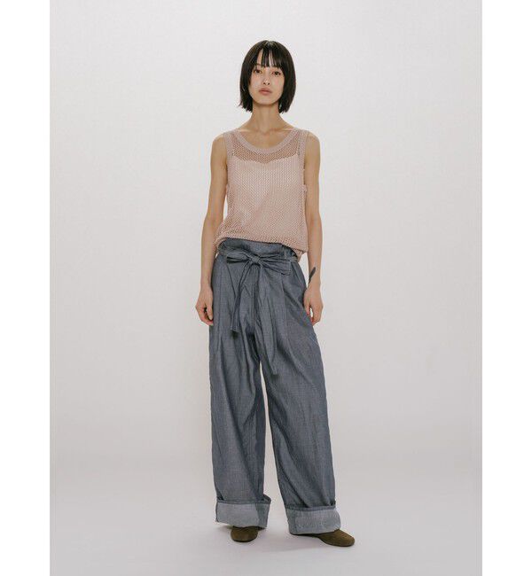 MIDIUMISOLID「MIDIUMISOLID for Ladies シアーデニムイージーパンツ」|その他|ネイビー