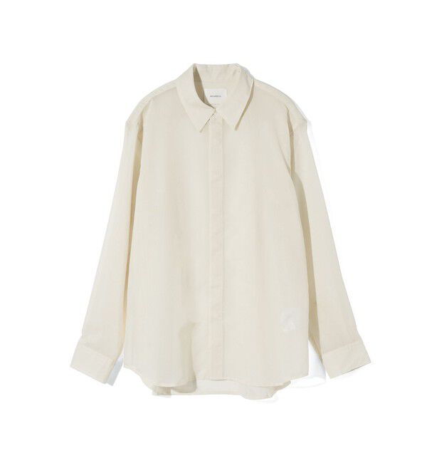 MIDIUMISOLID「MIDIUMISOLID Men&rsquo;s シアーストライプシャツ」|シャツ・ブラウス|アイボリー