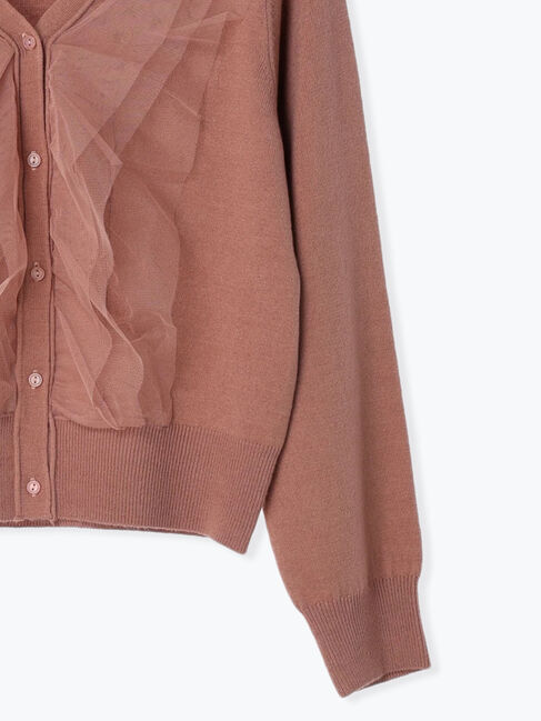 Te chichi TERRASSE「チュールフリルVネックカーディガン」|カーディガン|