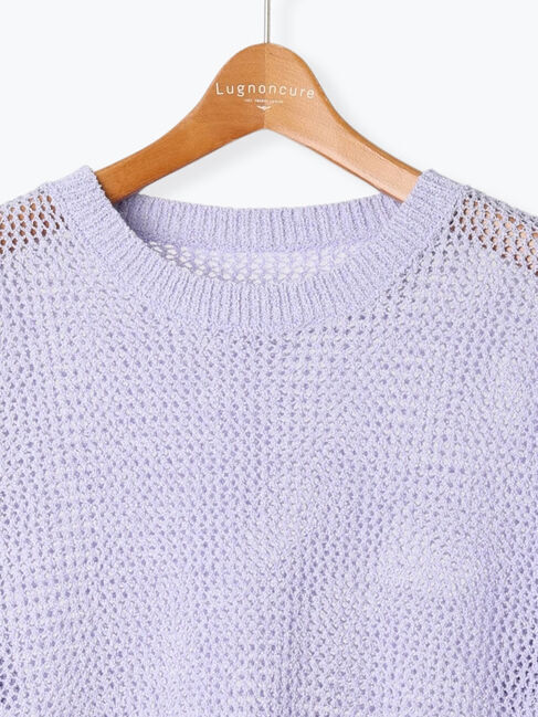 Lugnoncure「メッシュ編みハーフスリーブニット」|ニット・セーター|