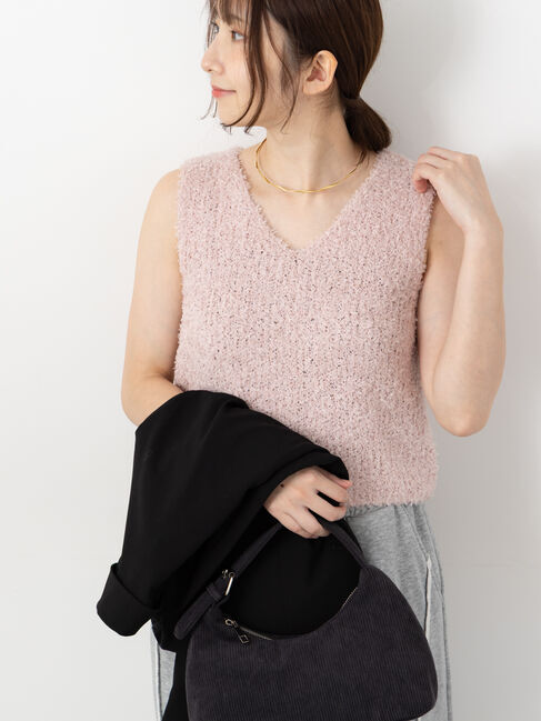 Te chichi TERRASSE「リボンヤーンニットベスト」|ニット・セーター|ピンク