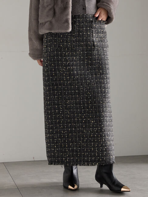 Te chichi「ツィードロングナロースカート《2025winter catalog item》」|スカート|