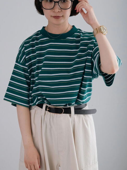 SM2「マルチボーダーTシャツ」|Tシャツ・カットソー|グリーン
