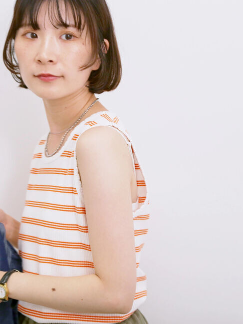 Samansa Mos2 blue「◎アソートリブタンク」|Tシャツ・カットソー|