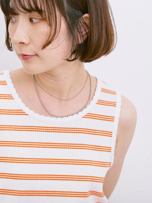 Samansa Mos2 blue「◎アソートリブタンク」|Tシャツ・カットソー|オレンジ