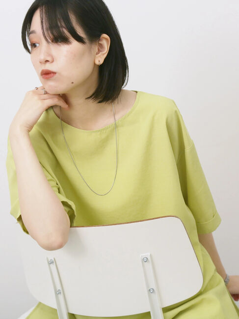 Samansa Mos2 blue「リネンタッチワイドブラウス」|シャツ・ブラウス|