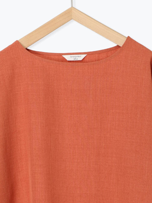 Samansa Mos2 blue「リネンタッチワイドブラウス」|シャツ・ブラウス|