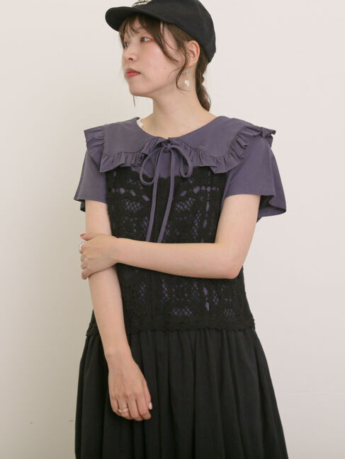 Samansa Mos2「セーラー襟Tシャツ」|Tシャツ・カットソー|