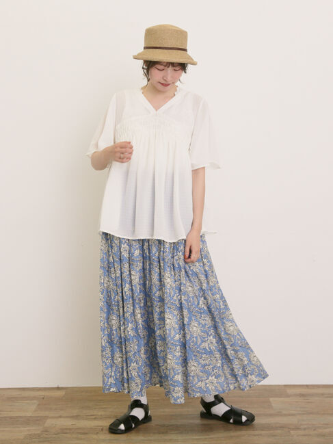 Samansa Mos2「◎2WAYシャーリングチュニック」|シャツ・ブラウス|