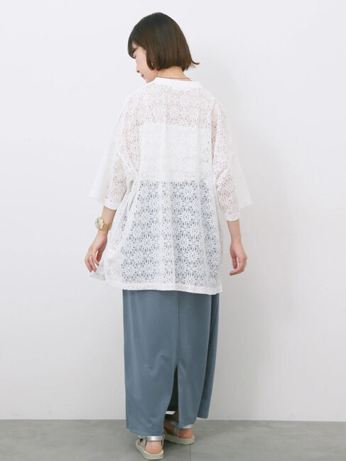 Samansa Mos2 blue「レースTシャツ」|Tシャツ・カットソー|