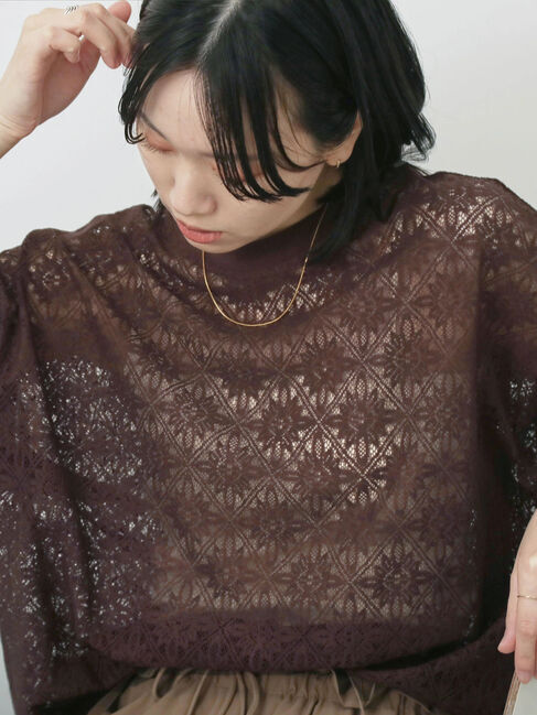 Samansa Mos2 blue「レースTシャツ」|Tシャツ・カットソー|