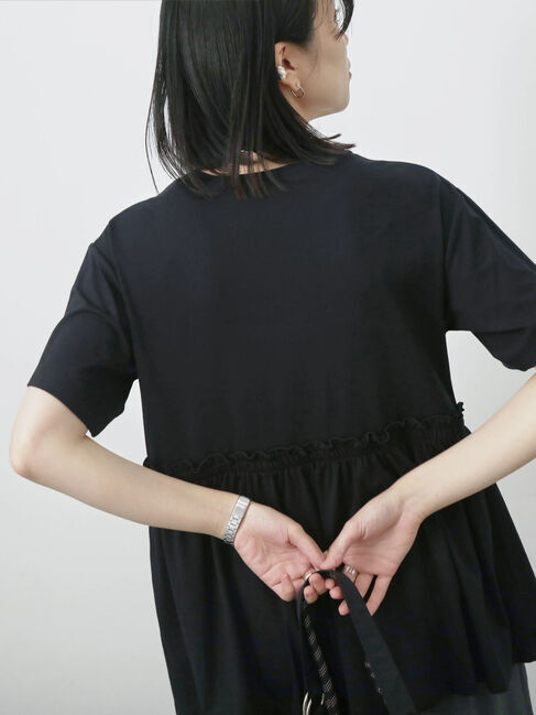 Samansa Mos2 blue「フリルチュニック」|Tシャツ・カットソー|