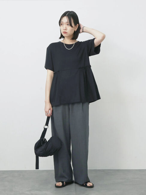 Samansa Mos2 blue「フリルチュニック」|Tシャツ・カットソー|