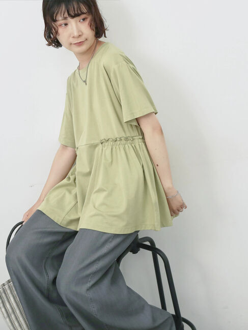 Samansa Mos2 blue「フリルチュニック」|Tシャツ・カットソー|