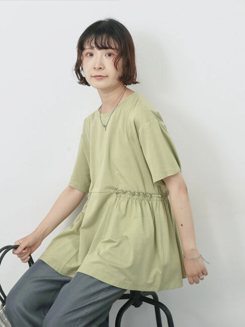 Samansa Mos2 blue「フリルチュニック」|Tシャツ・カットソー|