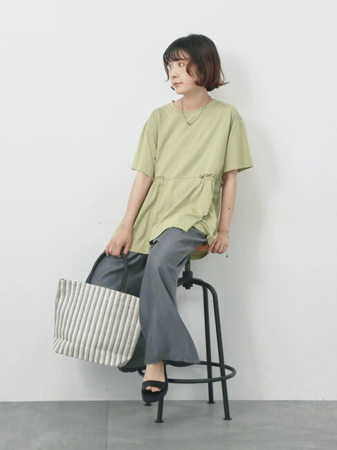 Samansa Mos2 blue「フリルチュニック」|Tシャツ・カットソー|