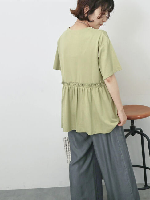 Samansa Mos2 blue「フリルチュニック」|Tシャツ・カットソー|