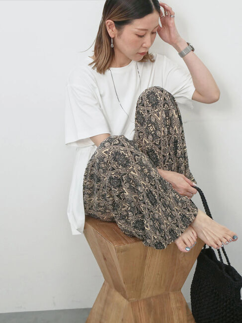 Samansa Mos2 blue「フリルチュニック」|Tシャツ・カットソー|