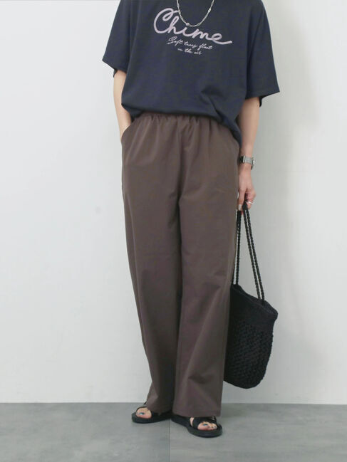 Samansa Mos2 blue「ハイウエストワイドイージーパンツ」|その他|