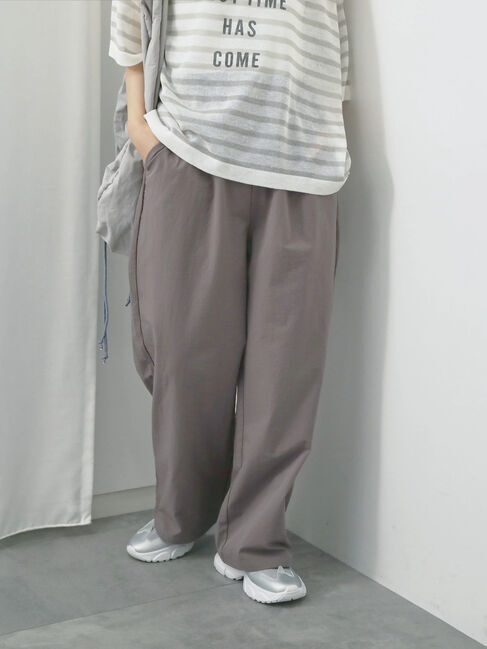 Samansa Mos2 blue「ハイウエストワイドイージーパンツ」|その他|