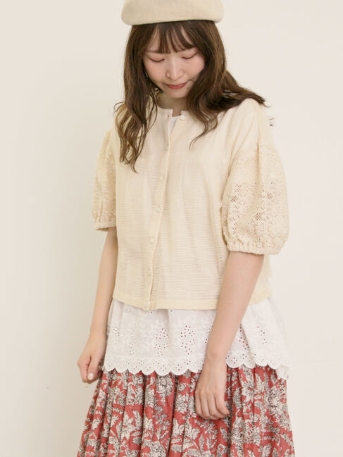 Samansa Mos2「前後2WAYメッシュレースカーディガン」|カーディガン|