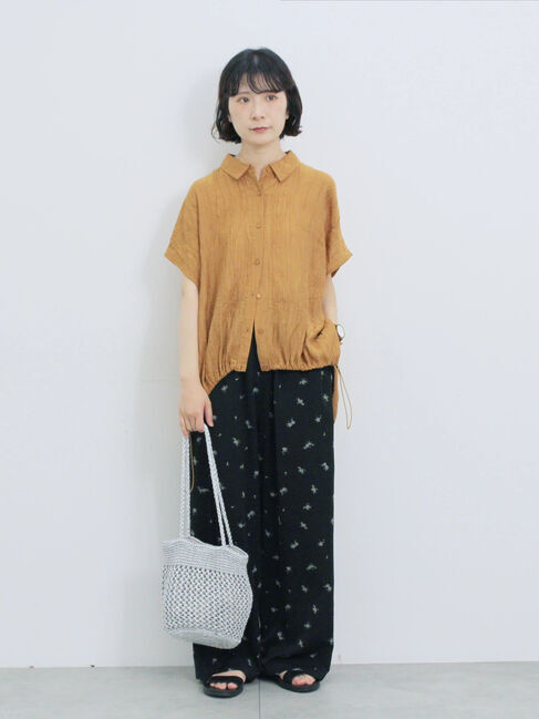 Samansa Mos2 blue「花柄イージーパンツ」|その他|