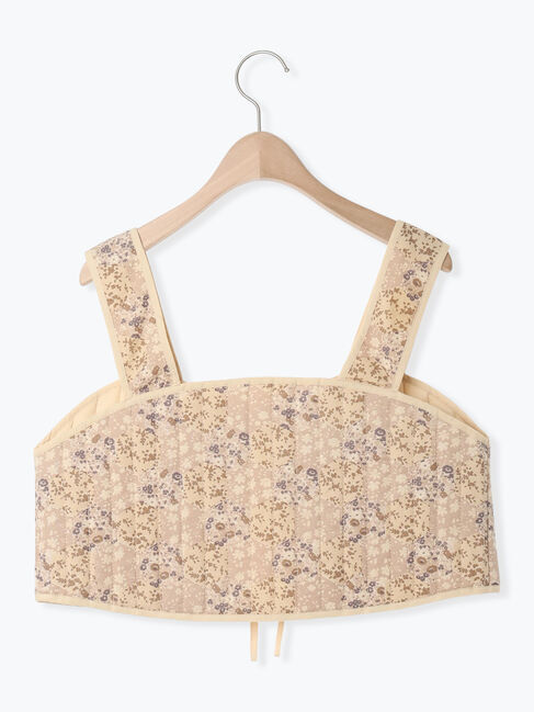 Samansa Mos2「パッチワーク風花柄キルトビスチェ」|ダウンベスト・ベスト|