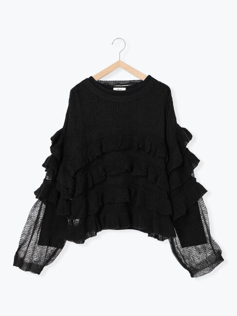 SM2「インナーSETモヘアタッチシアーフリルニット」|ニット・セーター|