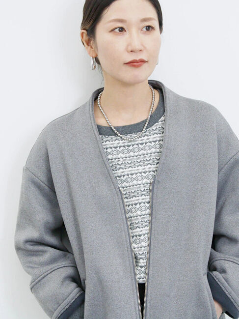 Samansa Mos2 blue「【マシンウォッシャブル】マルチスタイルボンディングブルゾン」|ブルゾン・スタジャン|