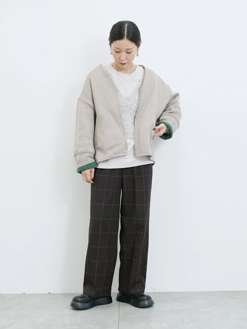 Samansa Mos2 blue「【マシンウォッシャブル】マルチスタイルボンディングブルゾン」|ブルゾン・スタジャン|