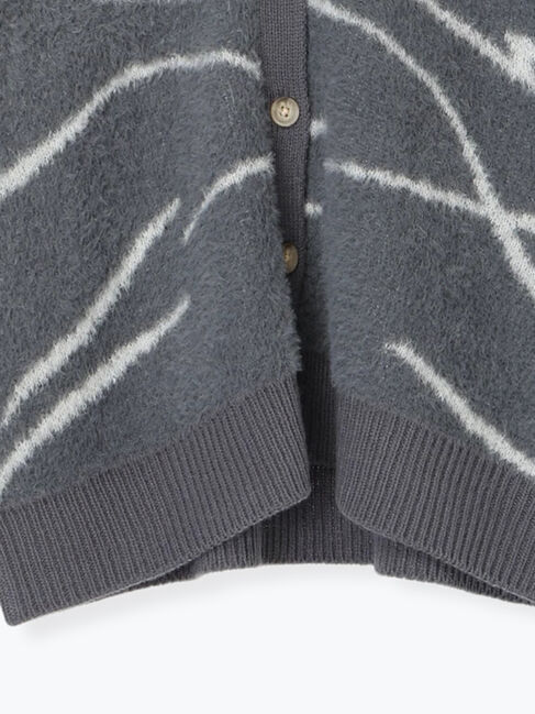 Samansa Mos2 blue「◎ニュアンス柄ニットCD」|カーディガン|