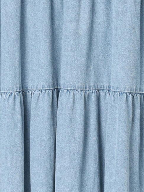 Samansa Mos2「【オーガニックコットン】デニムティアードワンピース」|ワンピース|