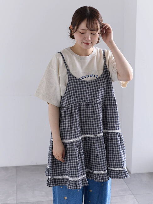 Samansa Mos2「《新色追加》はしごレースティアードキャミチュニック」|シャツ・ブラウス|