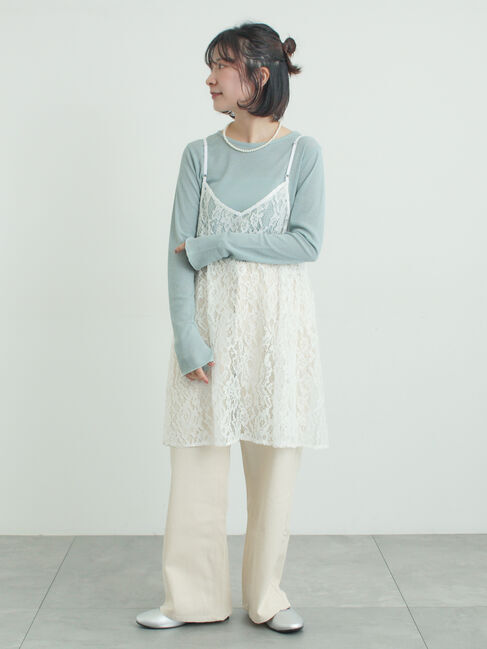 Samansa Mos2「前後2WAYレースキャミソール」|シャツ・ブラウス|