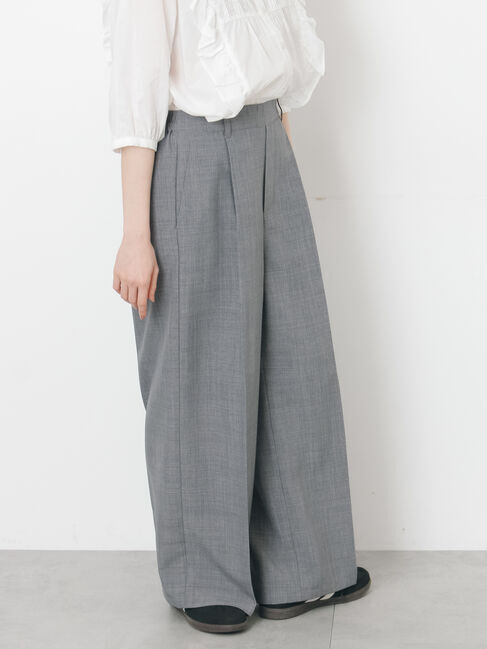 Samansa Mos2「【イージーケア、接触冷感】タックワイドパンツ」|その他|