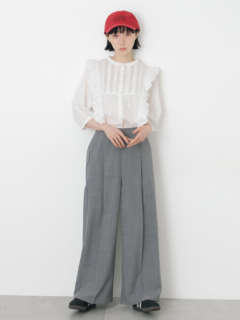 Samansa Mos2「【イージーケア、接触冷感】タックワイドパンツ」|その他|