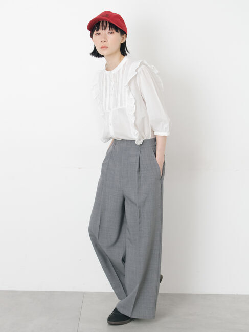 Samansa Mos2「【イージーケア、接触冷感】タックワイドパンツ」|その他|