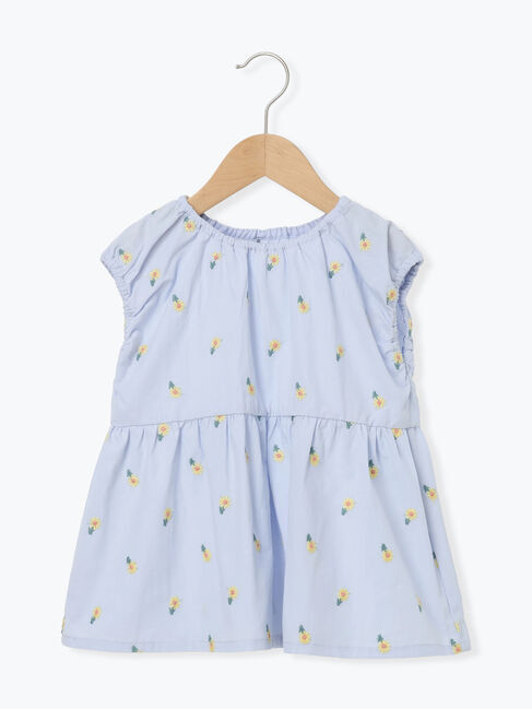 Samansa Mos2 Lagom「☆フラワー刺繍ブラウス」|シャツ・ブラウス|サックスブルー