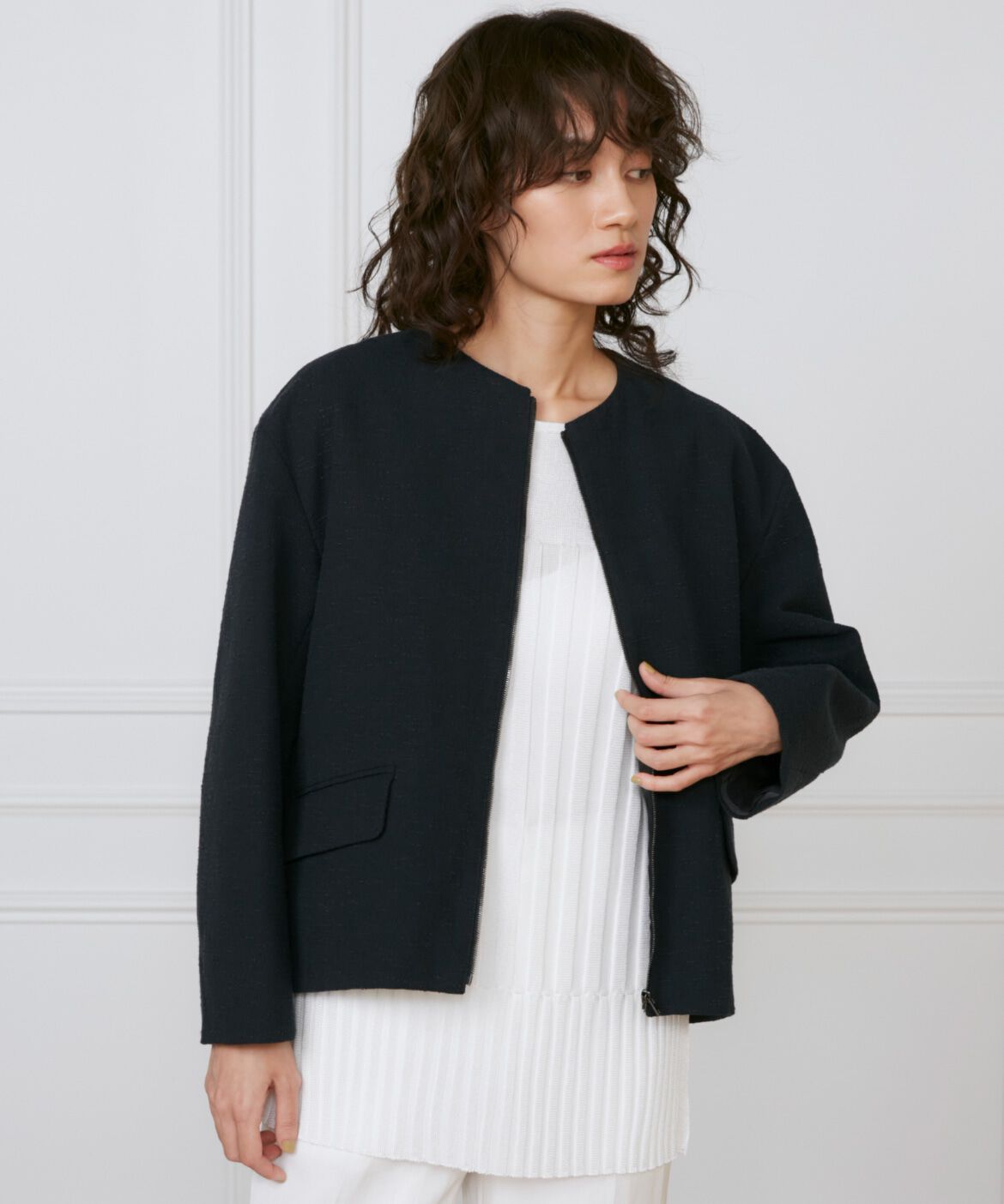 INED「フロントジップブルゾン《la veille by SUPERIOR CLOSET》」|その他|ネイビー