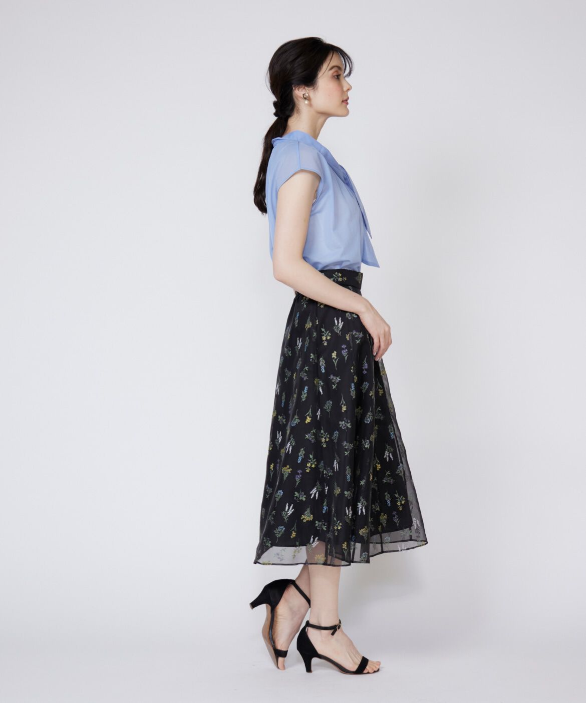 Maglie le cassetto「《大きいサイズ》アシンメトリーシアーカットソー」|Tシャツ・カットソー|