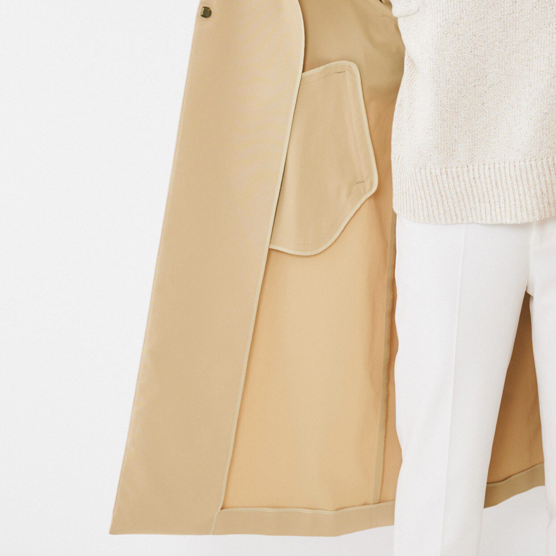 UNTITLED「【撥水】コットンライク ストレッチコート」|ノーカラーコート|