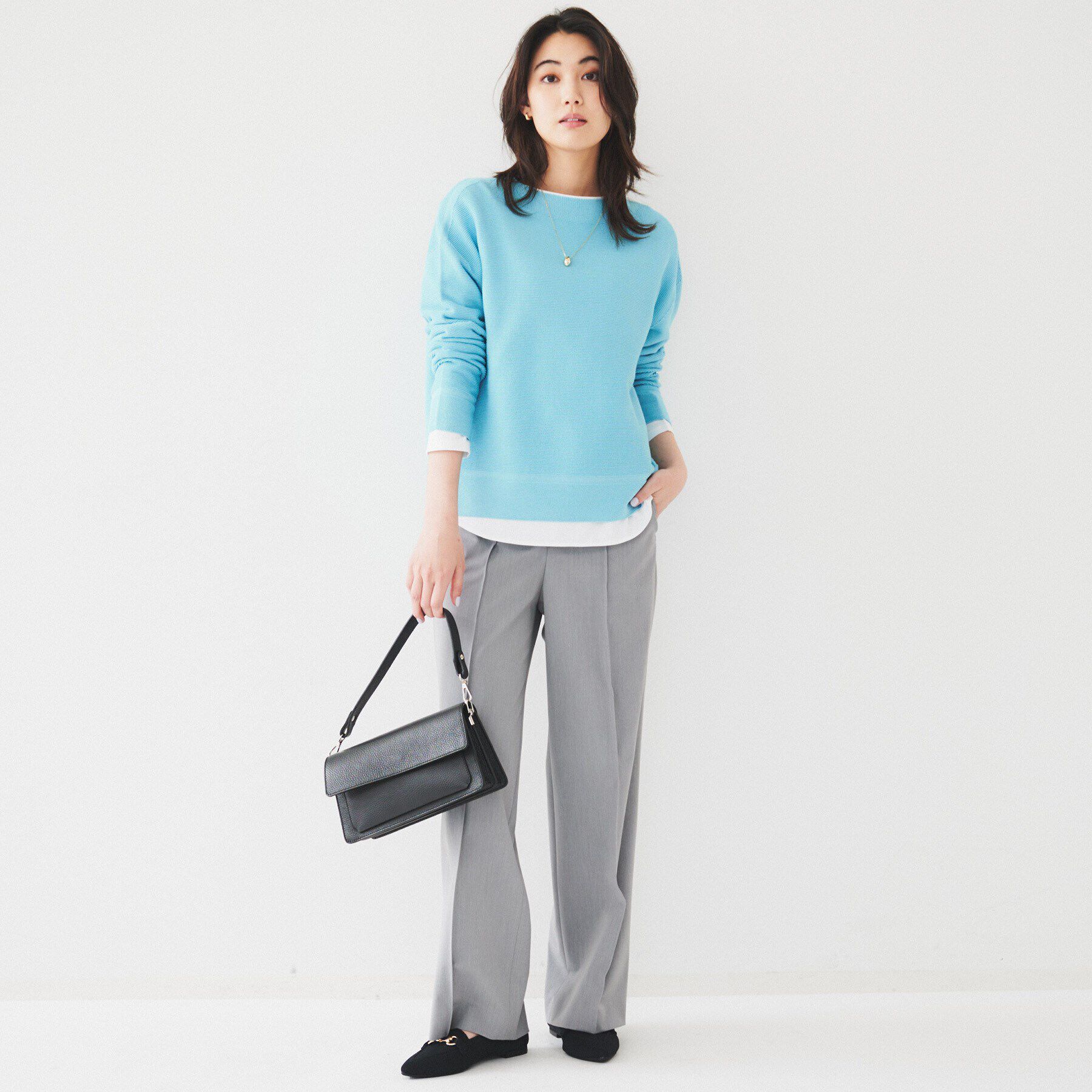 UNTITLED「【着回し/首元スッキリ】ボートネック天竺プルオーバー」|Tシャツ・カットソー|