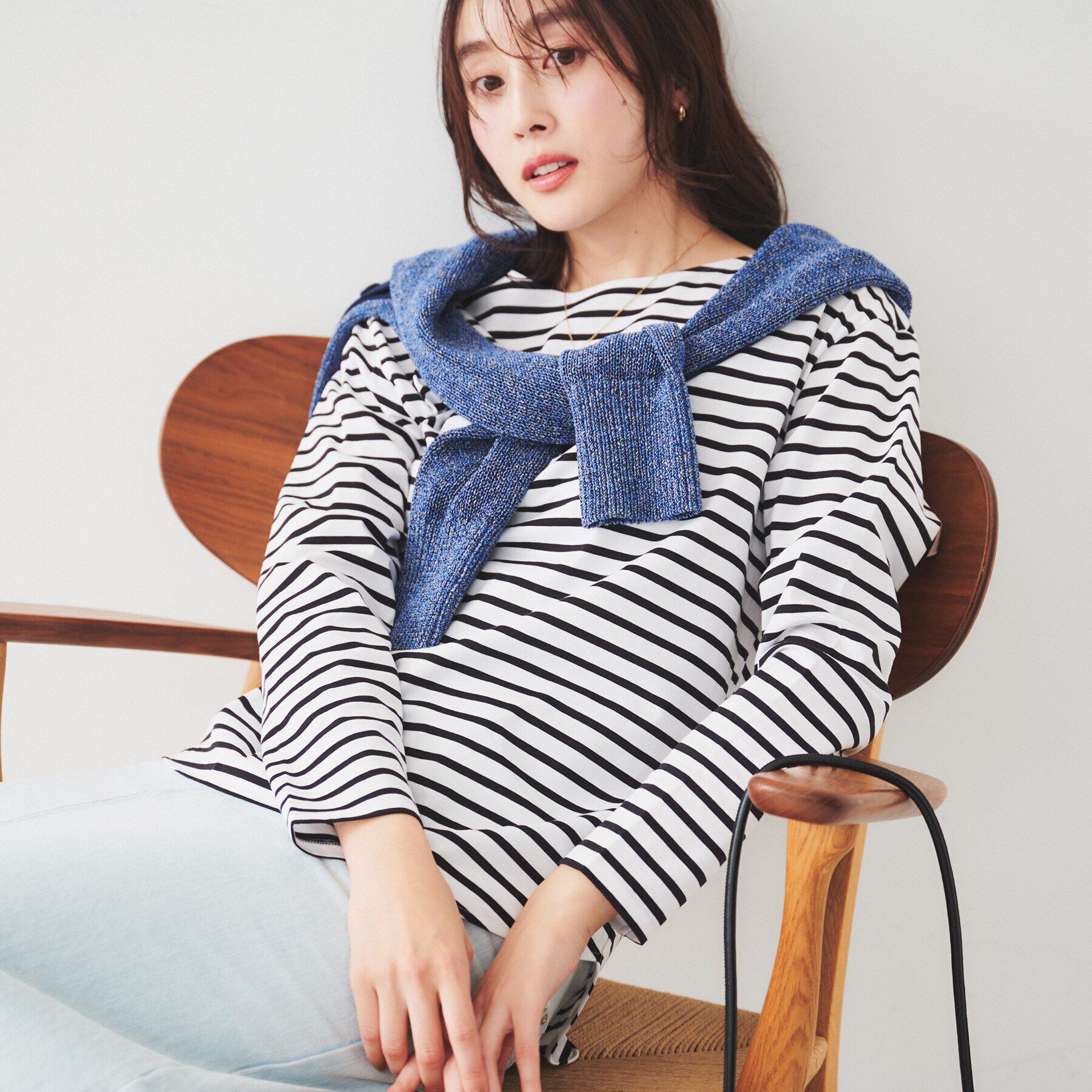 UNTITLED「【着回し/首元スッキリ】ボートネック天竺プルオーバー」|Tシャツ・カットソー|オフホワイト(303