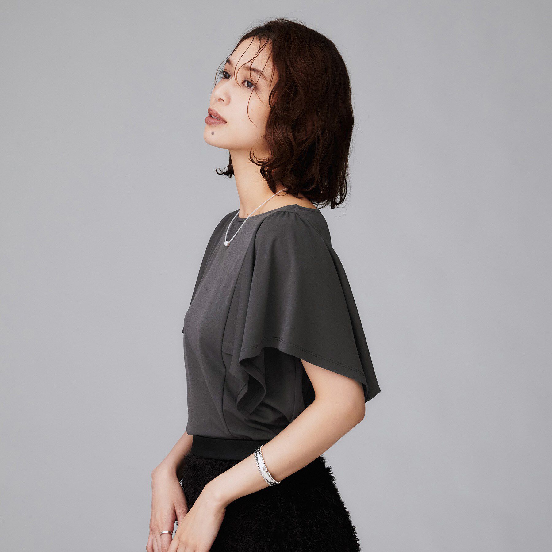 UNTITLED「【きれいめ／接触冷感／日本製】ハンカチスリーブプルオーバー」|Tシャツ・カットソー|