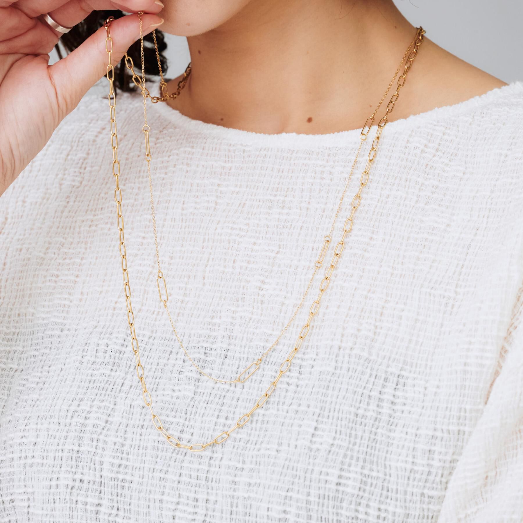 UNTITLED「【古畑星夏さん着用/ステンレス】ロングチェーンネックレス」|ネックレス|